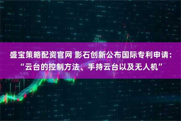 盛宝策略配资官网 影石创新公布国际专利申请：“云台的控制方法、手持云台以及无人机”